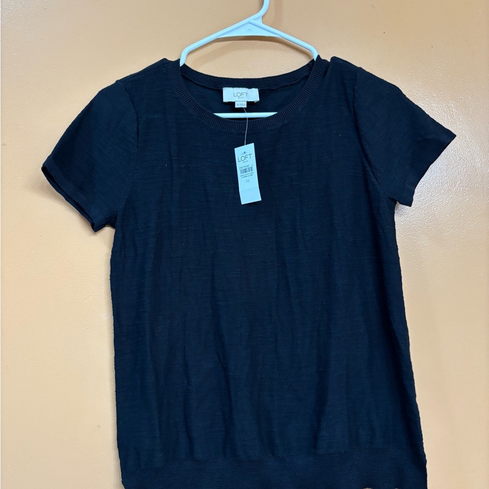 LOFT Navy Short Sleeve Tee